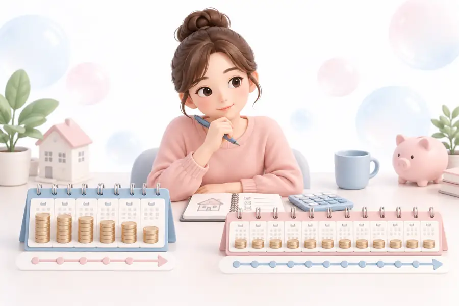 比較不同還款期數的每月負擔與付款時間